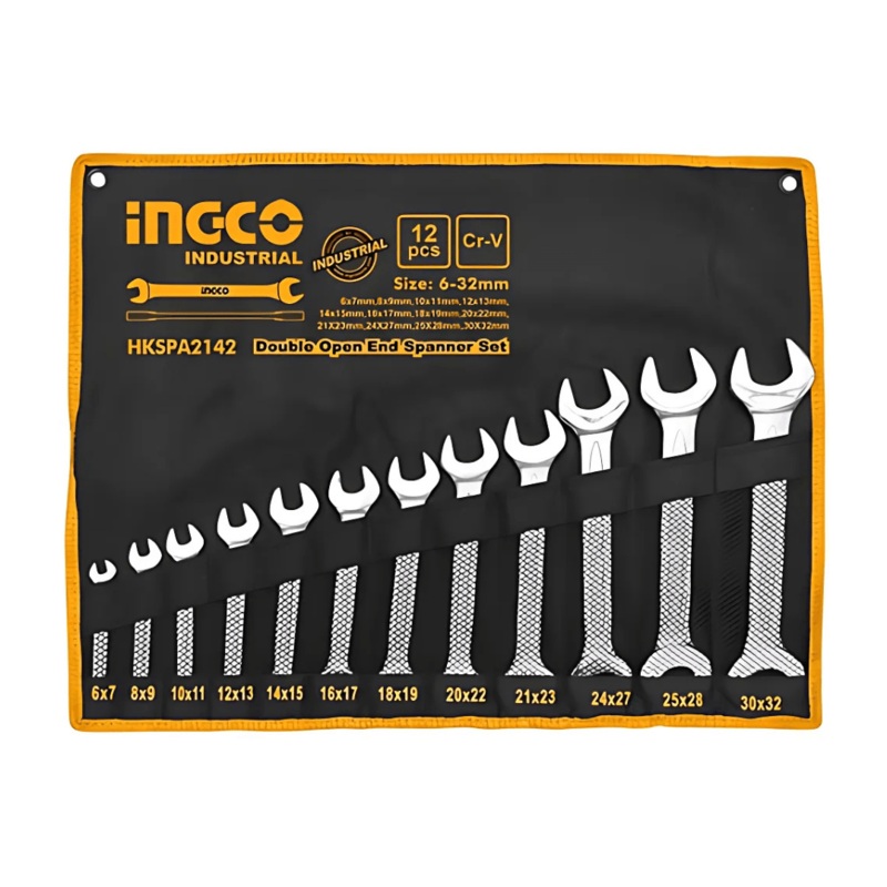 Ingco 12-Piece Double Open End Spanner Set – HKSPA2142