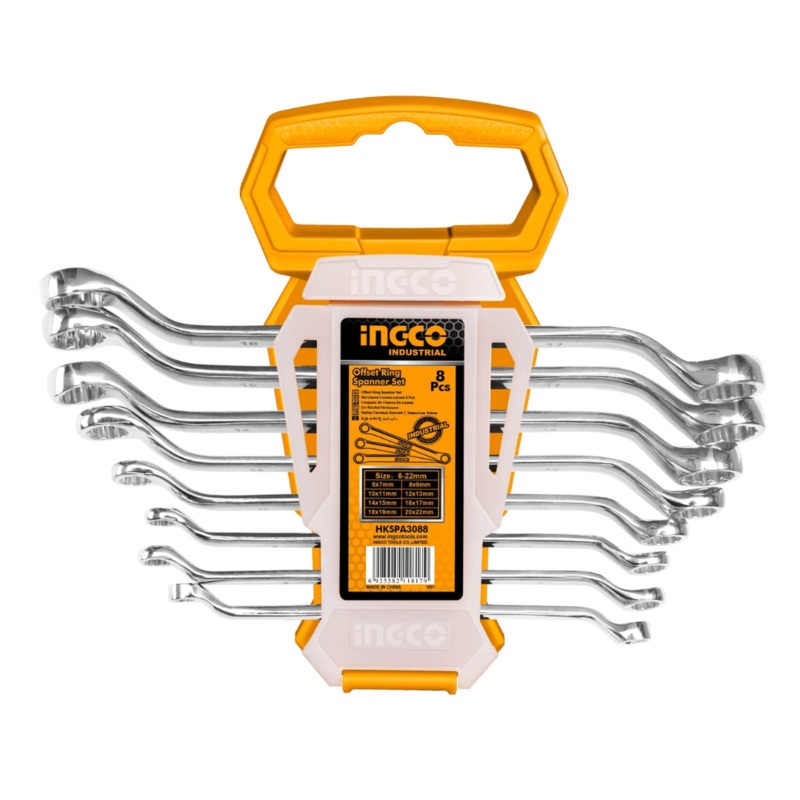Ingco 8-Piece Offset Ring Spanner Set 6-22mm – HKSPA3088