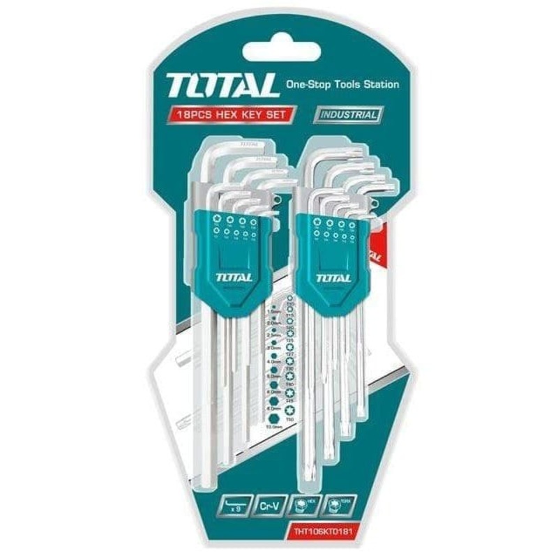 Total 18 Pieces Hex Key And Torx Key Set – THT106KT0181