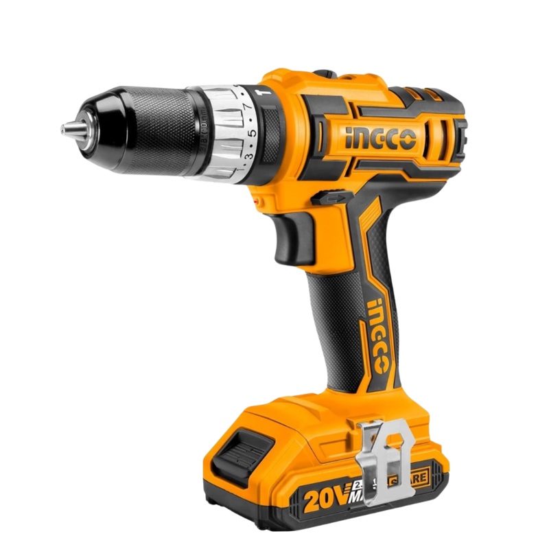 Ingco Lithium-Ion Cordless Hammer Impact Drill with Two 20V Batteries – CIDLI2002