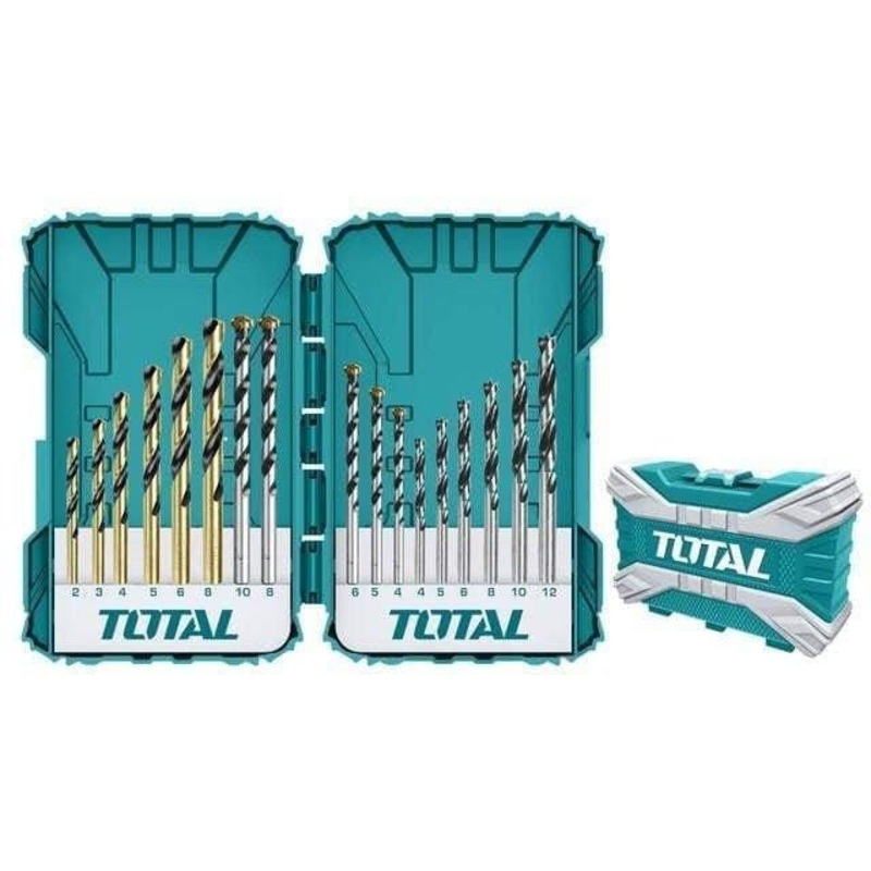 Total 16pcs Metal-Concrete-Wood Drill Bits Set – TACSDL11601