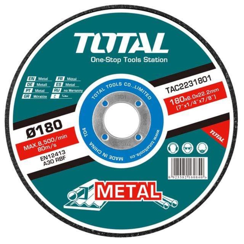 Total Metal Grinding Disc  – 180 X 6mm – TAC2231801