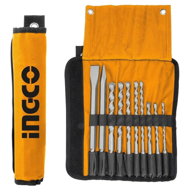 Ingco 10-Piece Hammer Drill Bits & Chisels Set  AKD2101