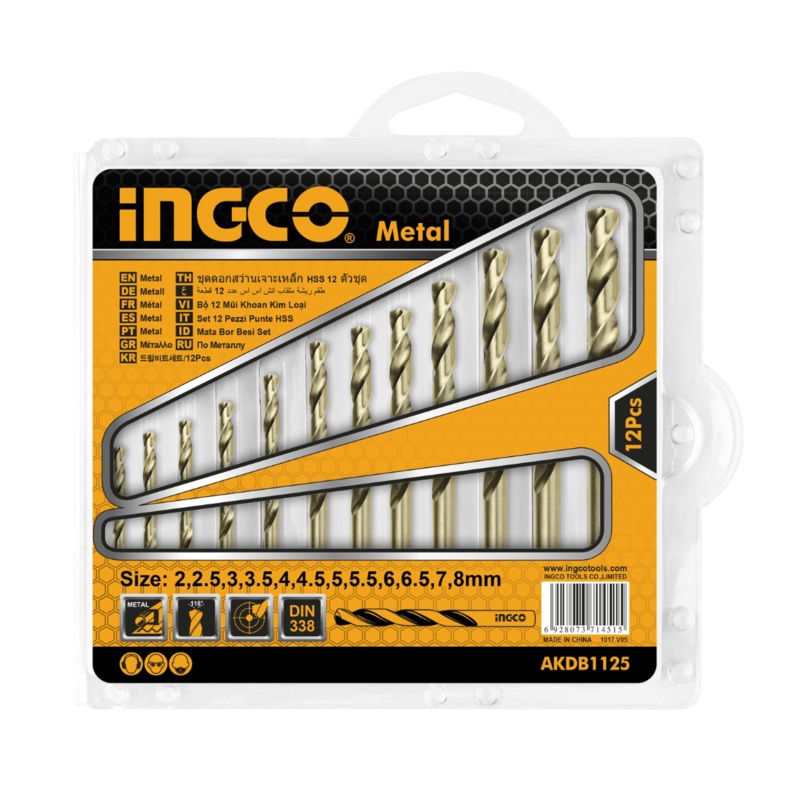 Ingco 12-Piece HSS Twist Drill Bits Set  AKDB1125