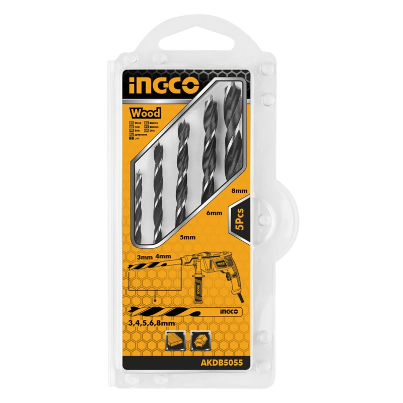 Ingco 5-Piece Wood Drill Bits Set  AKDB5055