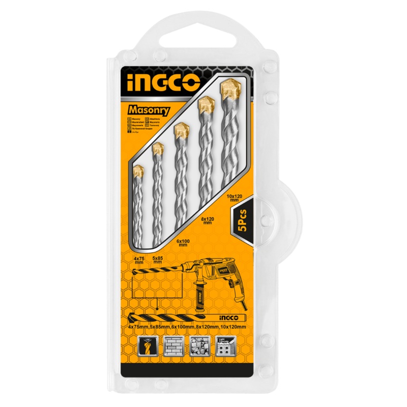 Ingco 5 Pieces Masonry Drill Bit Set – AKDB3055