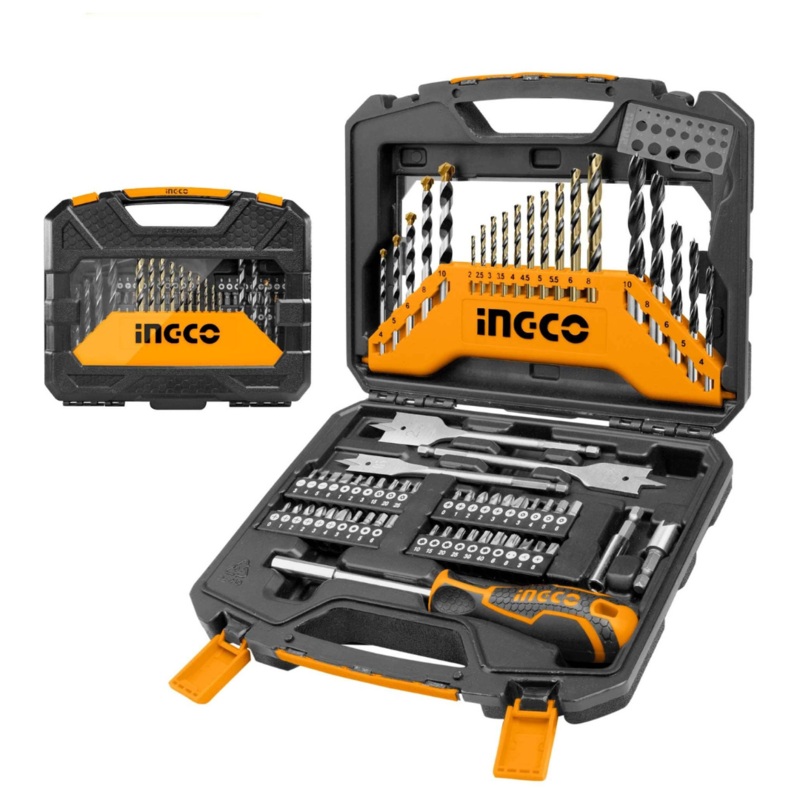 Ingco 67-Piece Accessories Set  Masonry, HSS, Wood Drill Bits & Screwdriver Bits  HKTAC010671