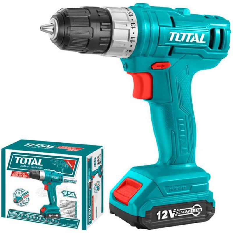 Total Lithium-Ion Cordless Drill 12V / 1.5Ah / 20Nm – TDLI1211