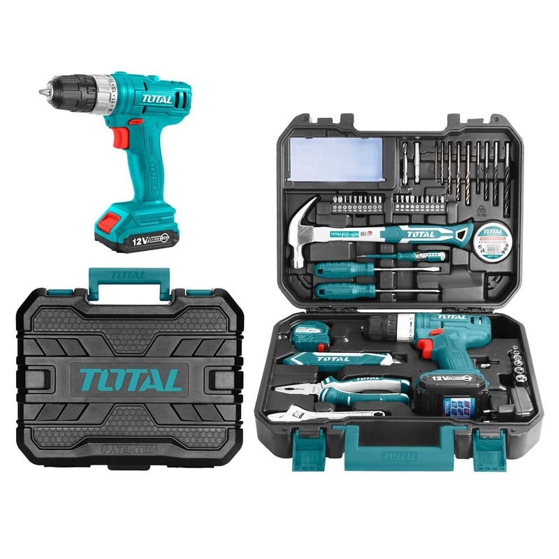 Total 127 Pieces Tools Set with 12V Li-ion Cordless Drill – THKTHP11272