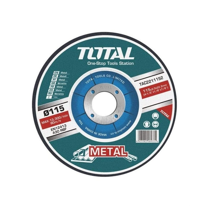 Total Abrasive Metal Cutting Disc, Depressed centre 115mm & 180mm – TAC2211152 & TAC2211801