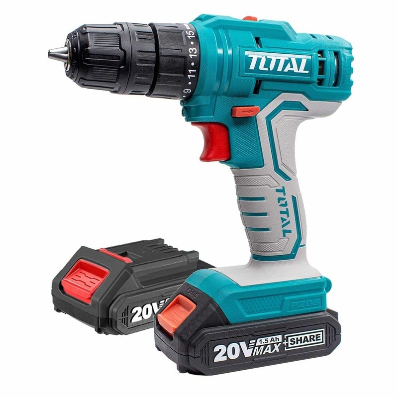 Total Lithium-Ion Cordless Drill 20V with Two Batteries – TDLI20012
