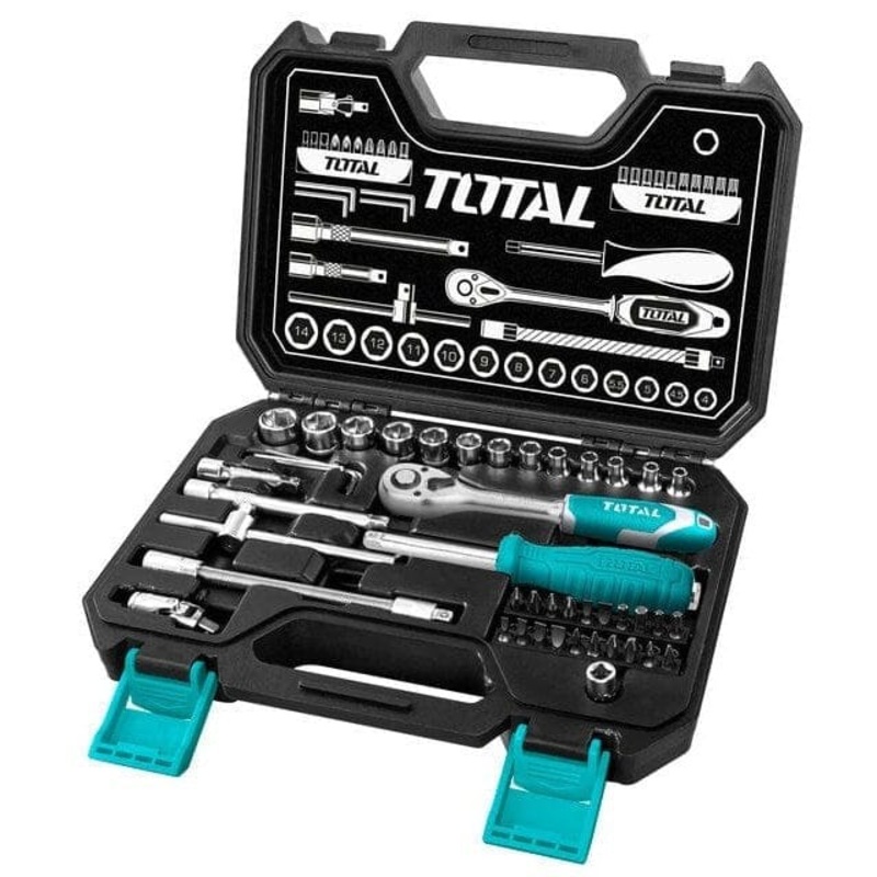 Total 45 Pieces 1/4 Socket Set – THT141451