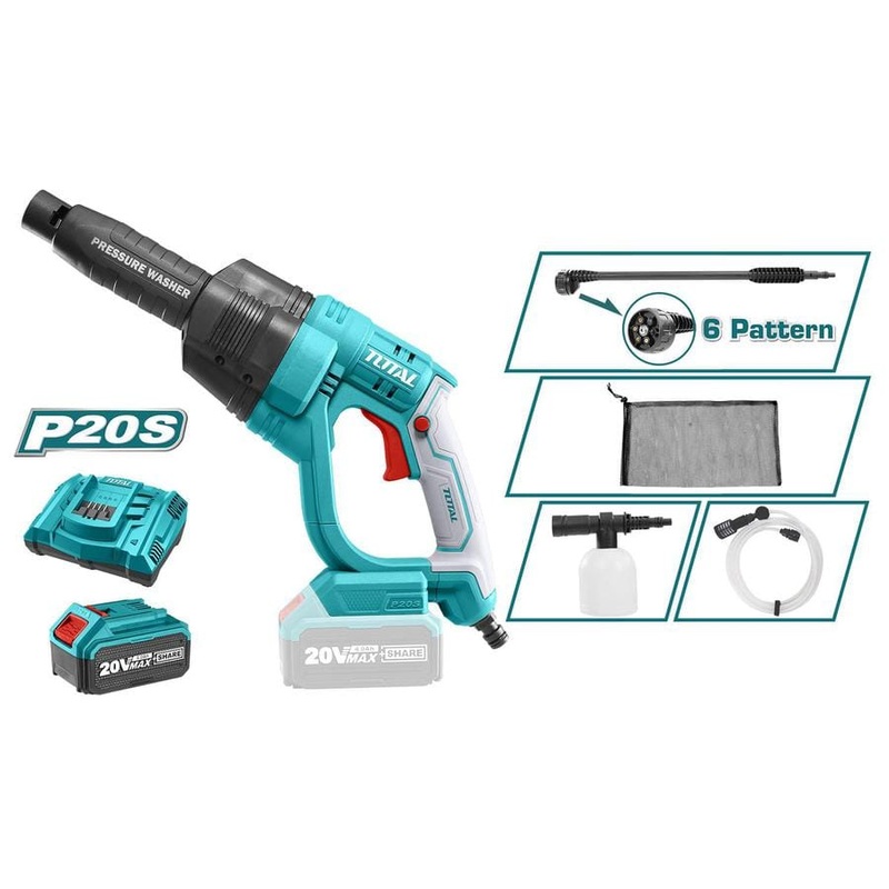 Total Li-ion Cordless High Pressure Washer 24.8 Bar 20V – TPWLI20084
