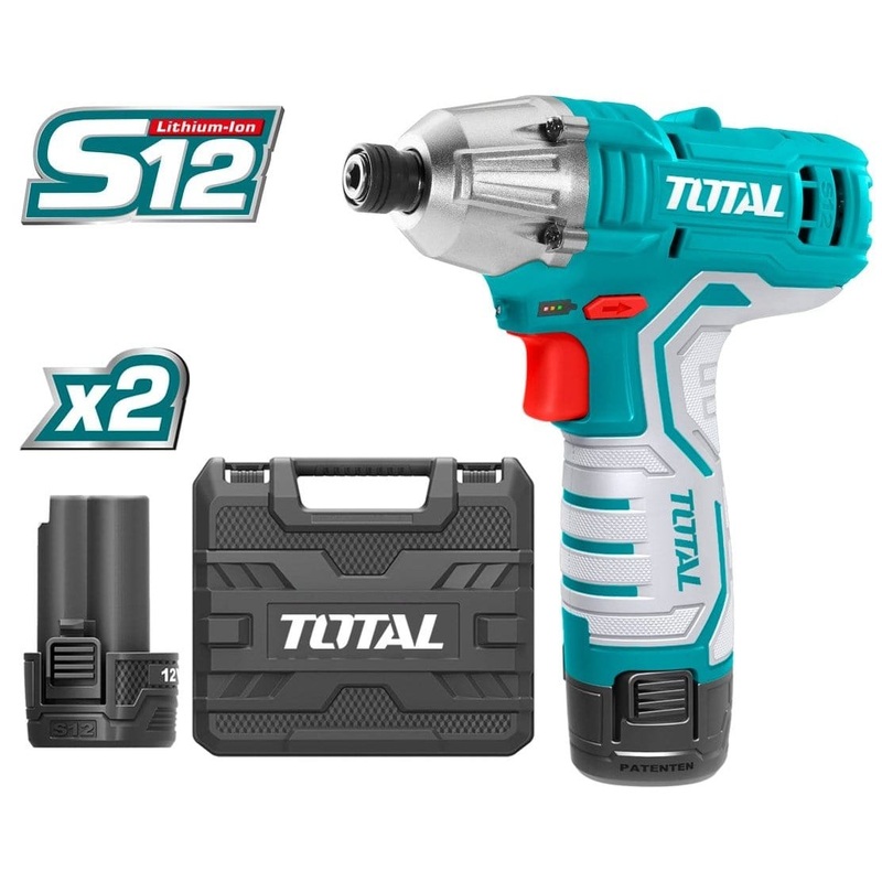 Total Lithium-Ion Impact Driver with Two 12V Batteries – TIRLI1201