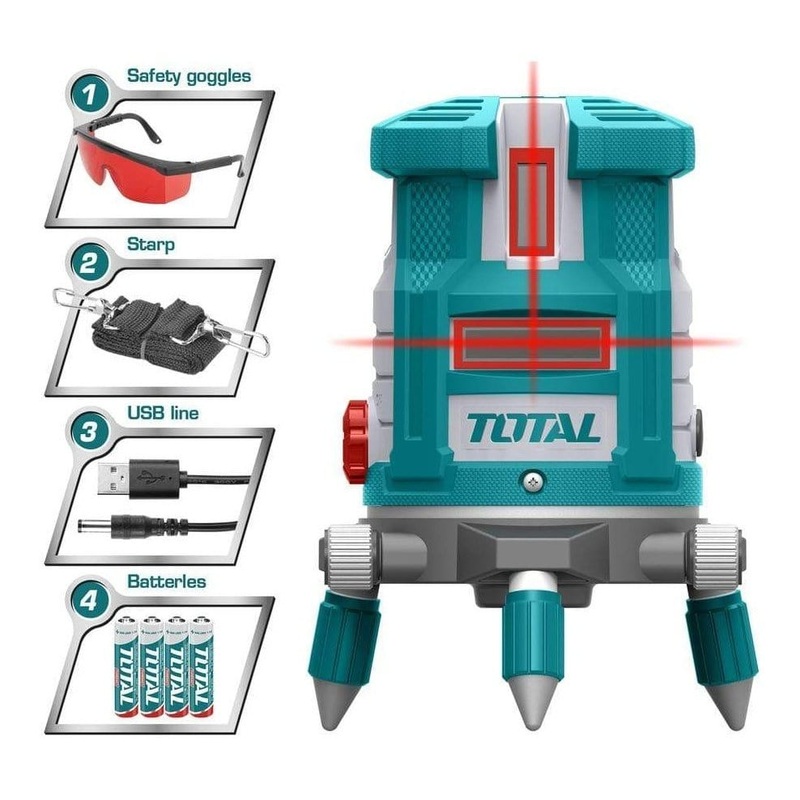 Total Self-Leveling Line Red Laser Beams 30m – TLL306505