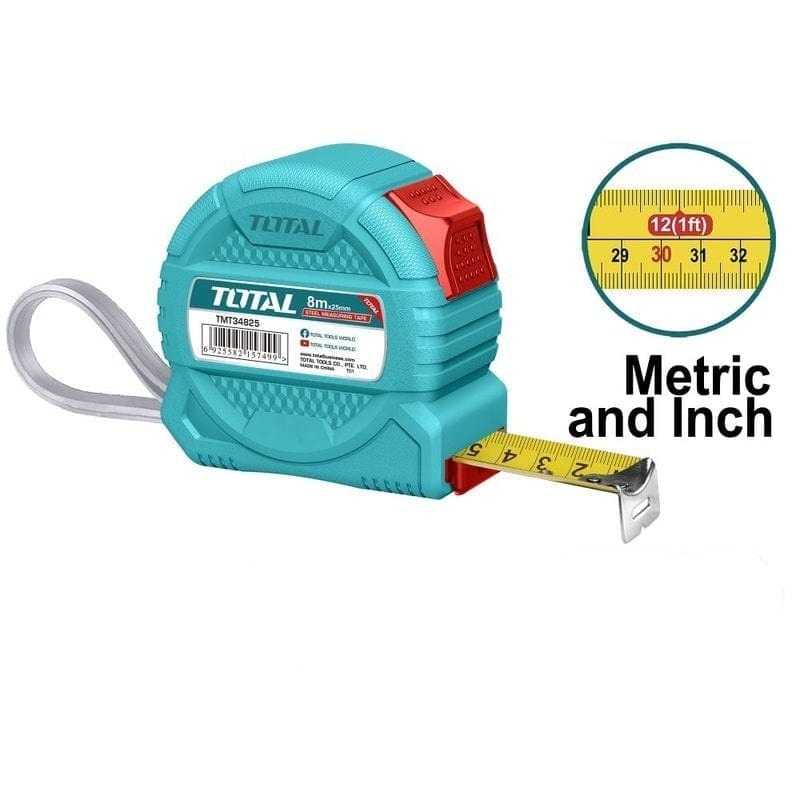 Total Steel Measuring Tape 8m x 25mm – TMT34825