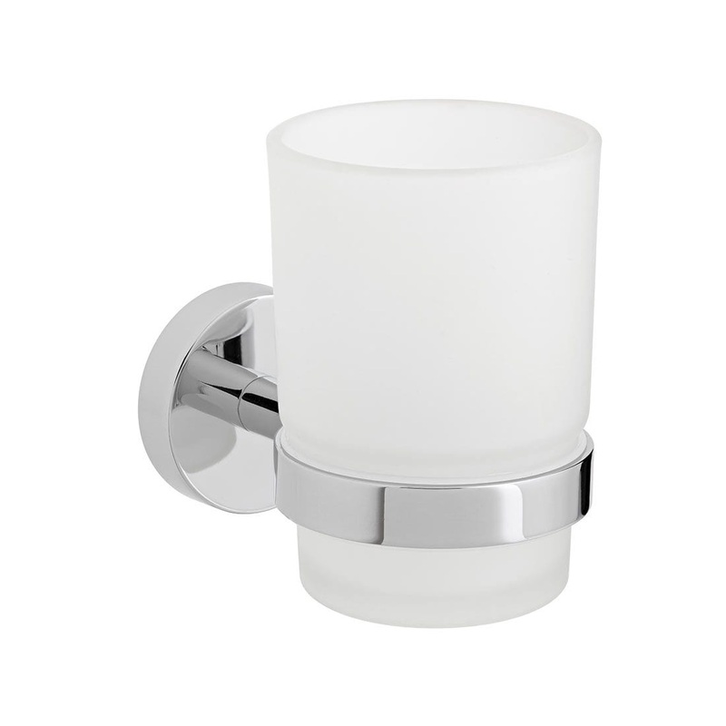 Vado Sirkel Frosted Glass Tumbler & Holder – AX-SIR-183-CP