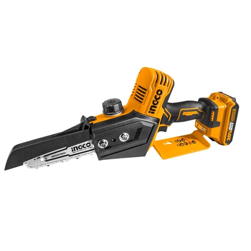 Ingco 6 Lithium-Ion Mini Cordless Chain Saw with Two 20V  2.0Ah Batteries & Charger – CGSLI20682