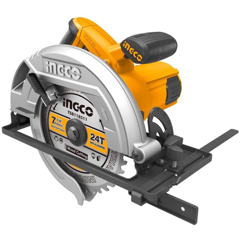 Ingco 7 185mm Circular Saw 1600W with Adjustable Cutting Depth & Bevel  CS18568