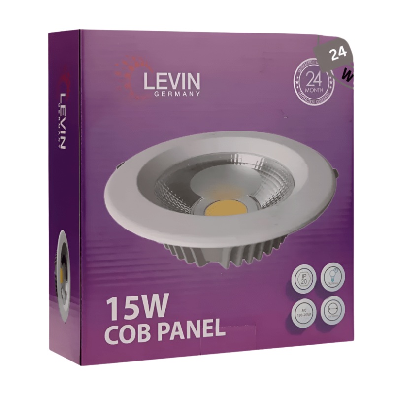 Levin LED 165mm Cob Panel Warm Light – 15W