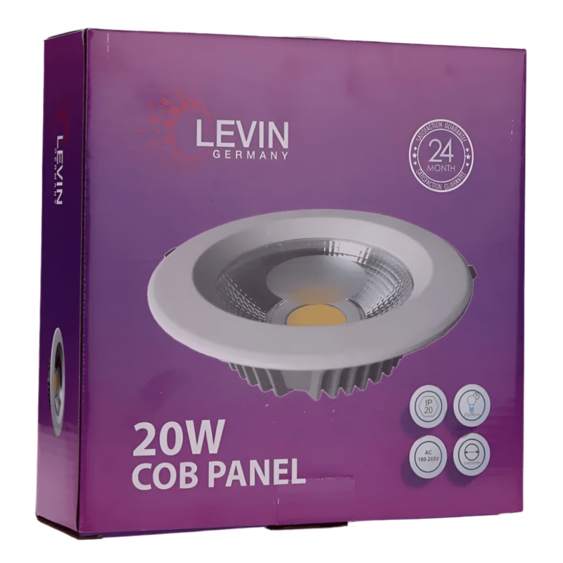 Levin LED 200mm Cob Panel Warm Light – 20W