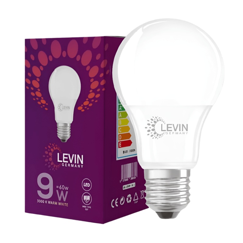 Levin LED E27 3000K A-Bulb Warm Light – 9W