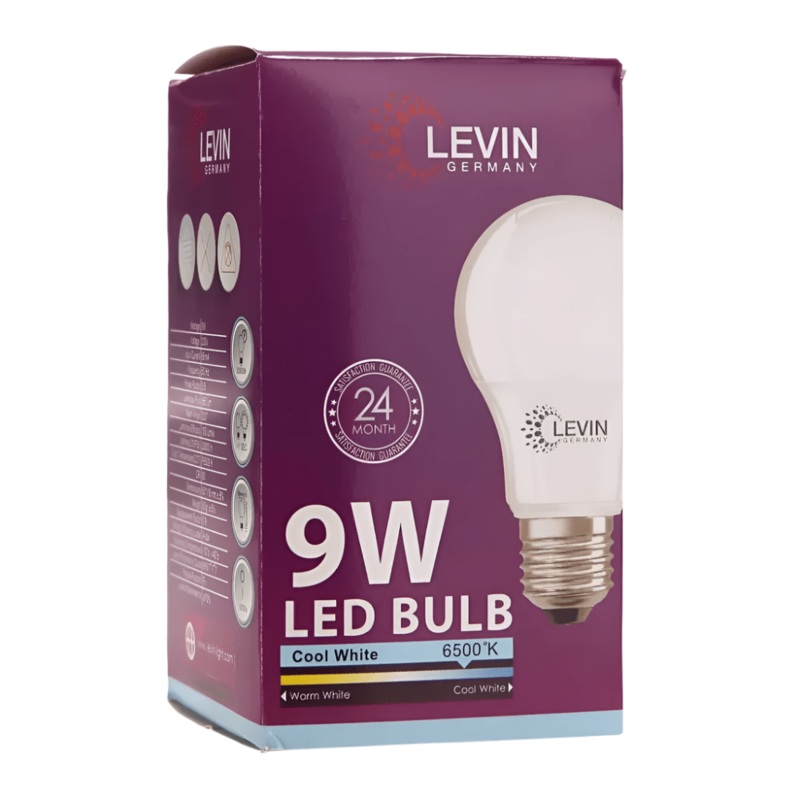 Levin LED E27 6500K A-Bulb Warm Light – 9W
