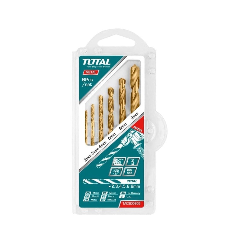 Total 6 Pieces HSS Drill Bit Set- TACSD0605