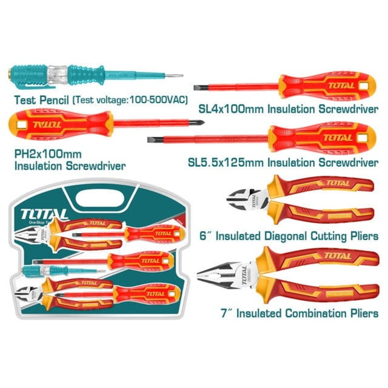 Total 6 Pieces Insulated Hand Tools Set 1000V – THKIST3062