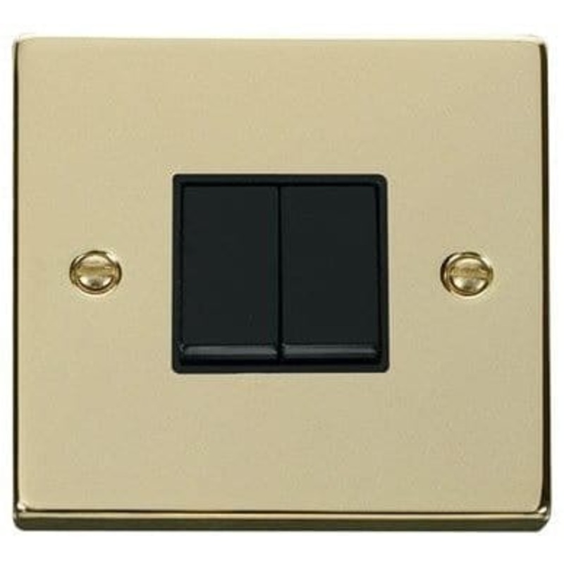Brass 10A 2 Gang 2 Way Ingot Light Switch