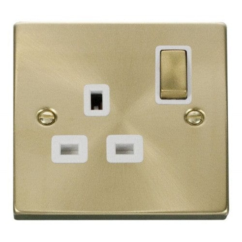 Brass Single Socket 1 Gang 13 Amp