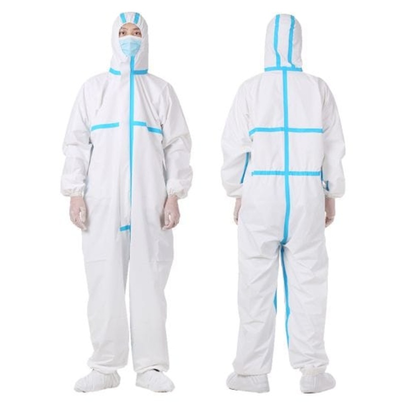 Disposable SMS Blue Stripe Safety Coverall