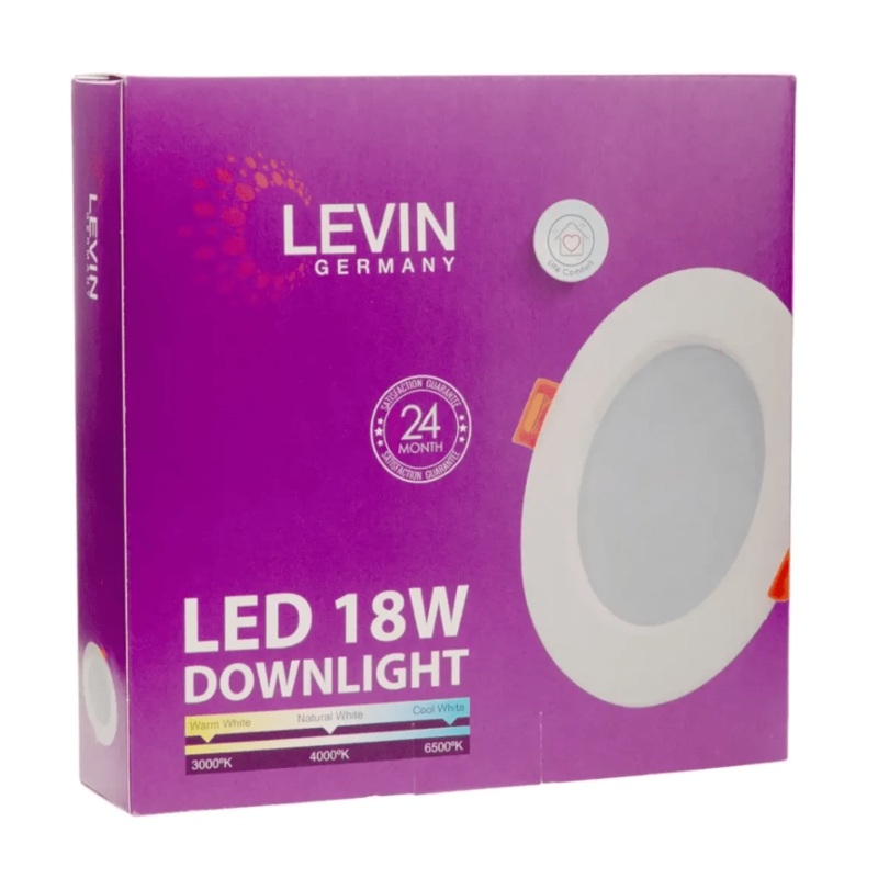 Levin LED 6500K Recessed Cool White Light – 18W