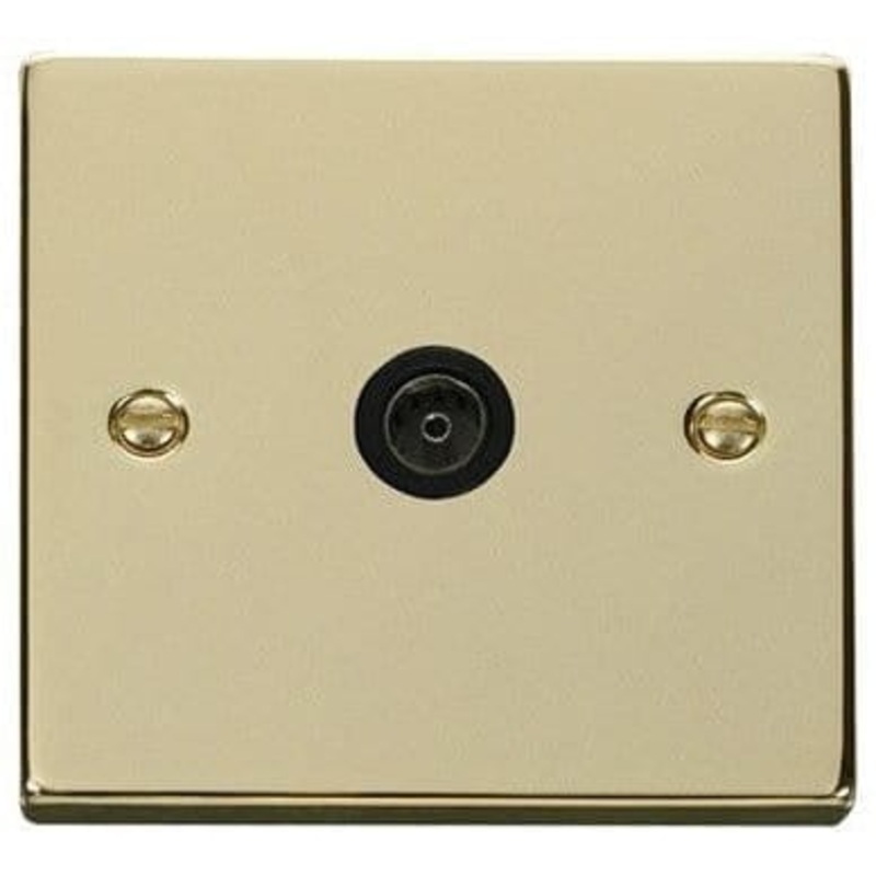Brass 1 Gang Single Satellite TV Socket