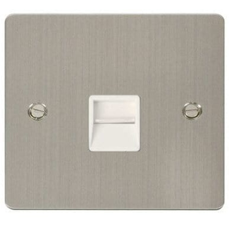 Click Define Stainless Steel 1 Gang Single Telephone Socket