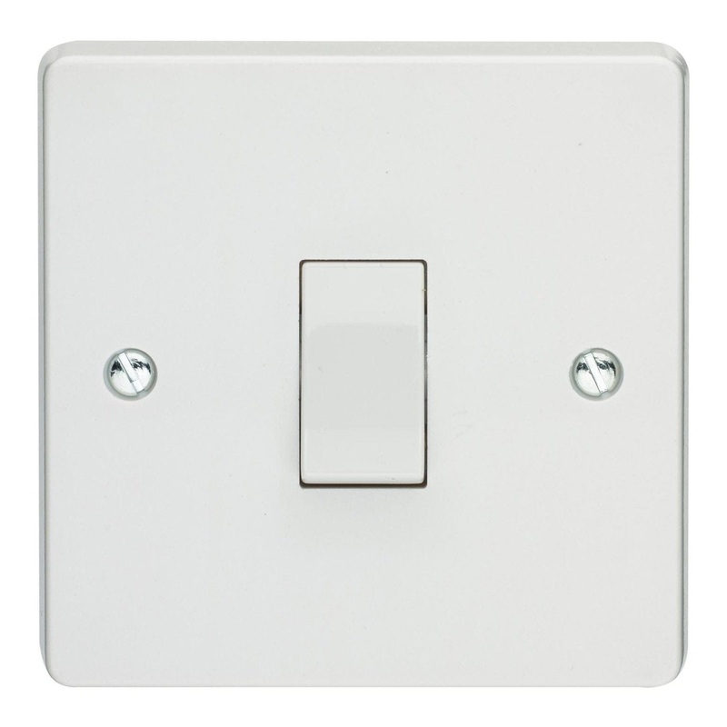 Crabtree 10A 1 Gang 1 Way Light Switch White