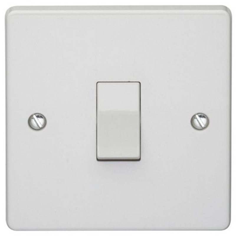 Crabtree 10A 1 Gang 2 Way Light Switch White