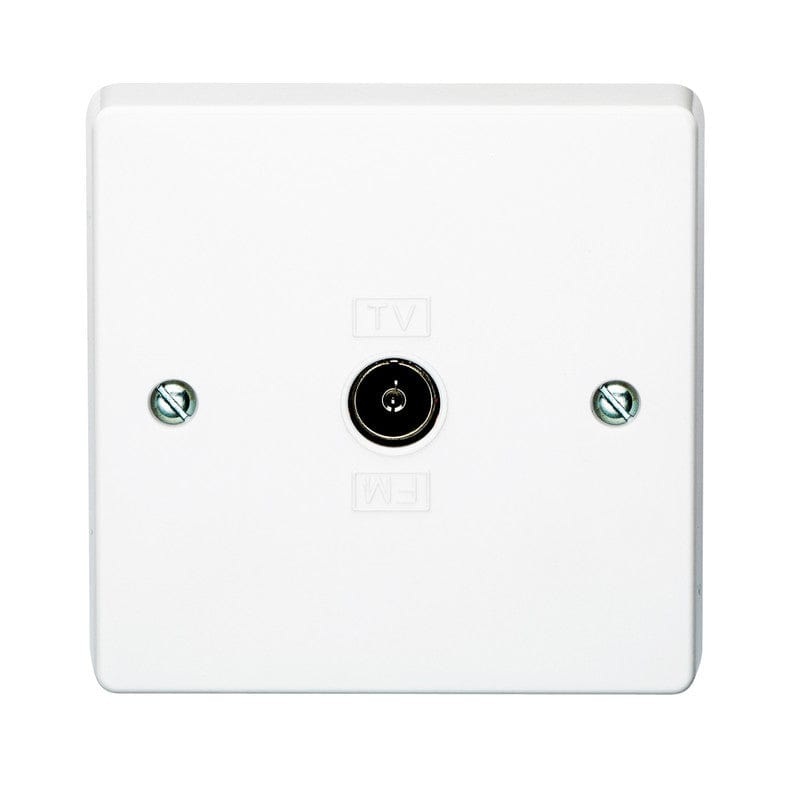 Crabtree TV/FM Coaxial Socket 1 Gang White