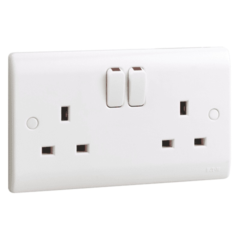 Eaton-MEM 13A Double 2 Gang Switched Socket