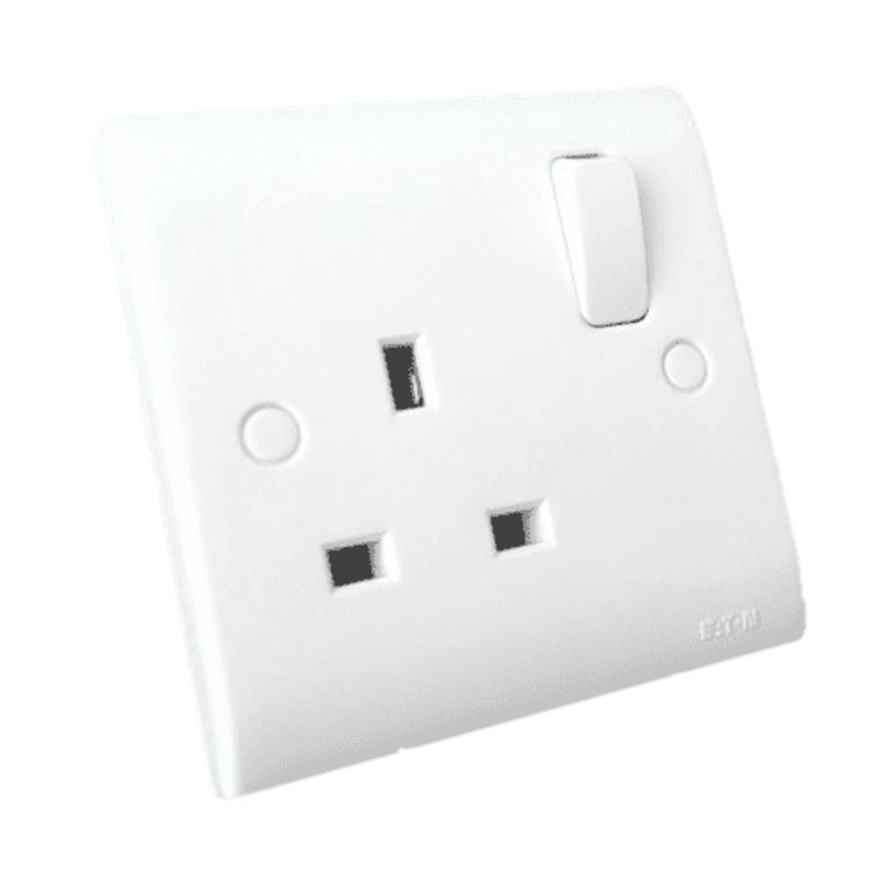 Eaton-MEM 13A Single 1 Gang Switched Socket
