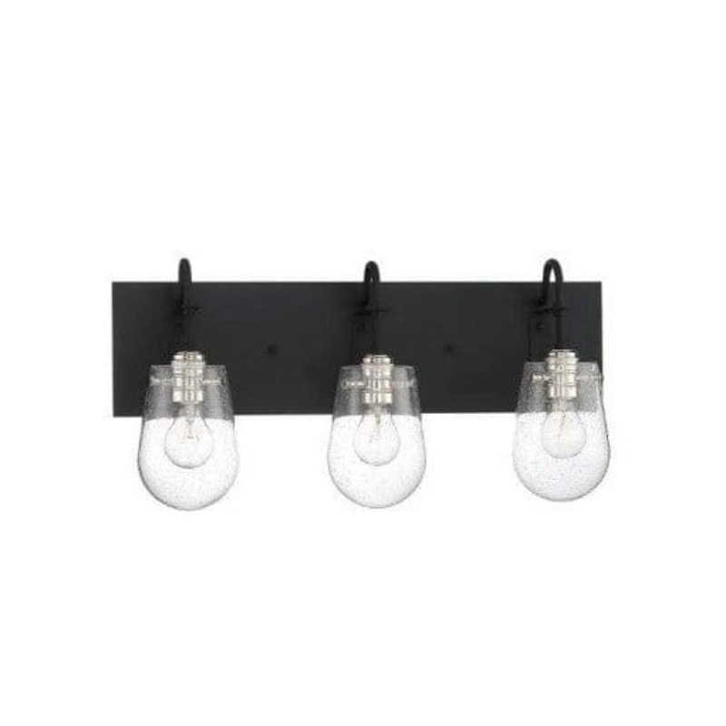 Langdon Mills Barnsley Seeded Glass Three Lamp Vanity Light