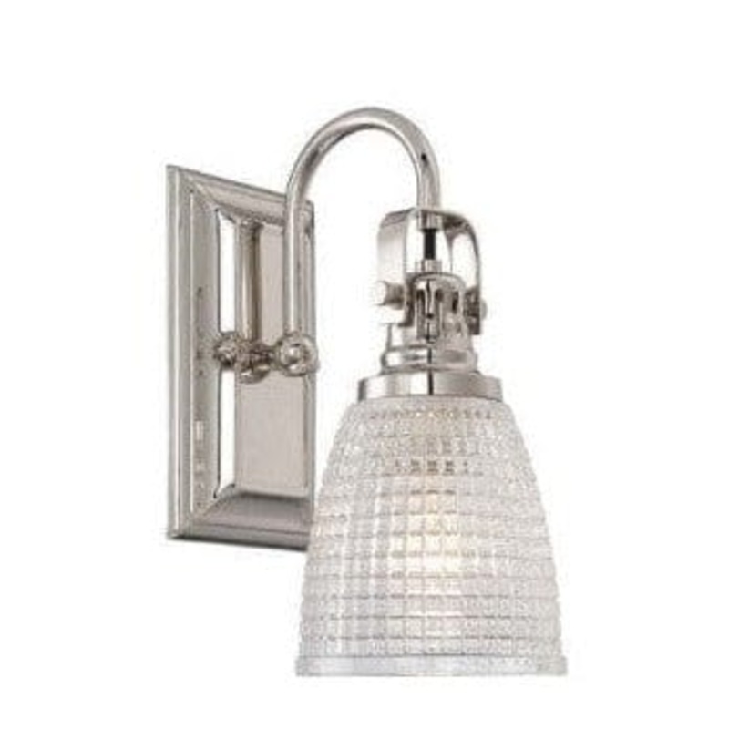 Langdon Mills Oakley Clear Prismatic Glass Wall Sconce Light