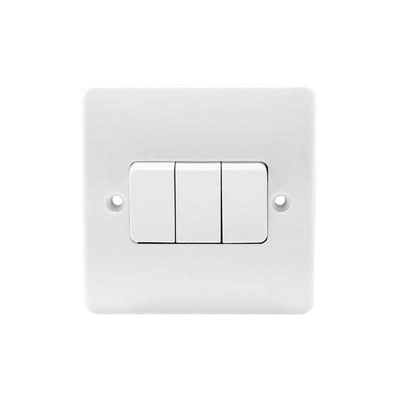 MK Electric 10A 3-Gang 2-Way Light Switch