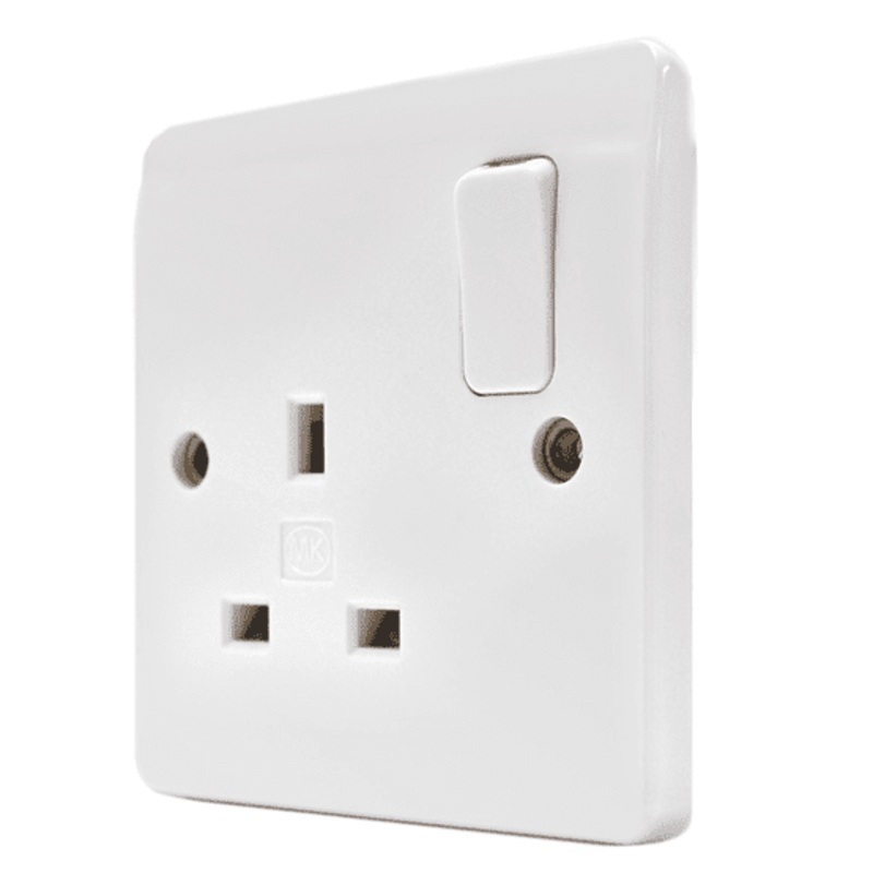 MK Electric 13A Single 1-Gang Socket