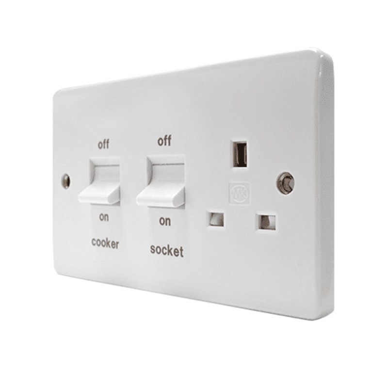 MK Electric 3 x 6 45A Cooker Unit 13A Socket
