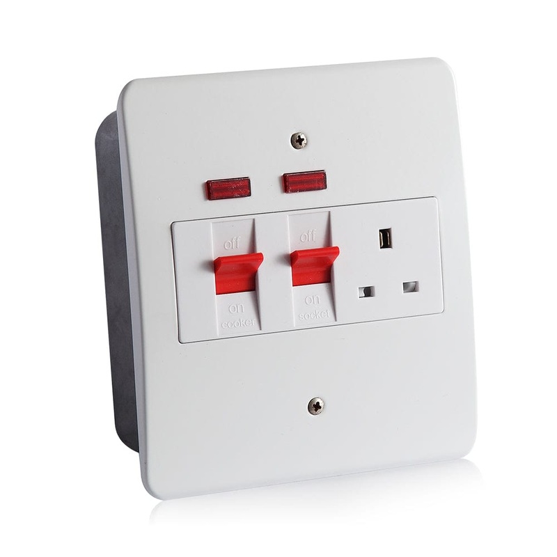 MK Electric 6 x 6 45A Cooker Control Unit Switch 13A Socket