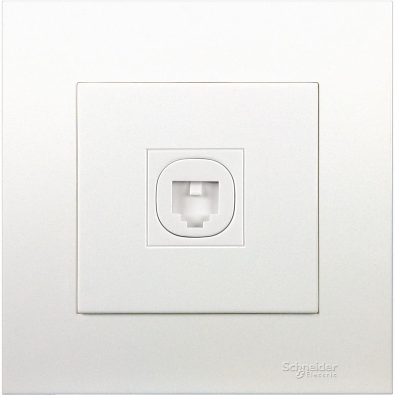Schneider Vivace 1-Gang Telephone Outlet with Shutter