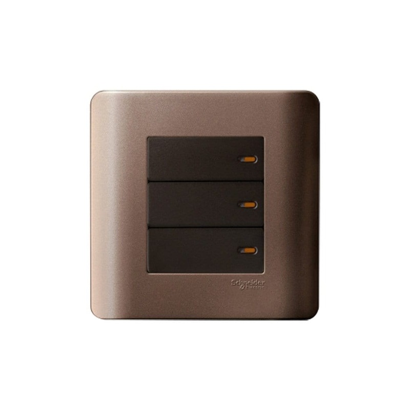 Schneider Zencelo 16A 3-Gang 2-Way Switch