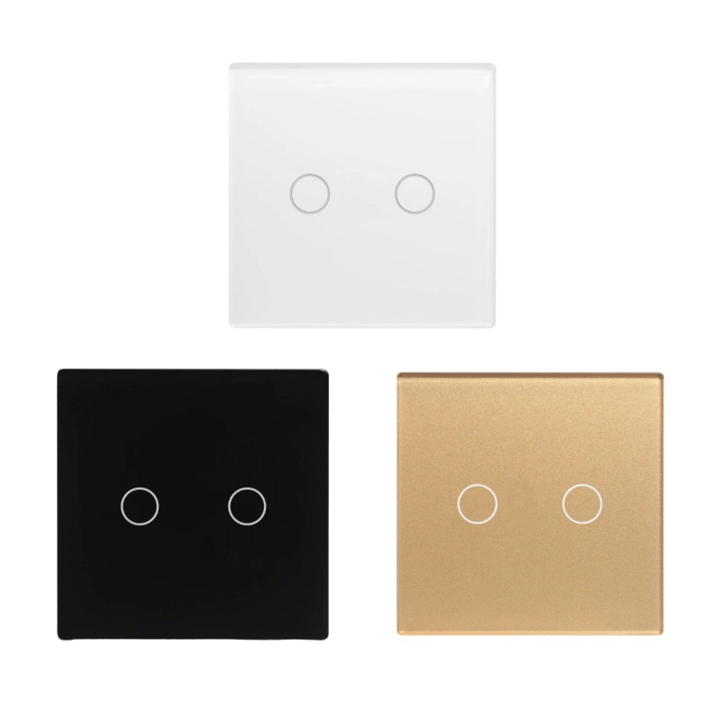 Smart Wi-Fi 2-Gang Touch Light Switch  Voice & App Control | White, Black, Gold
