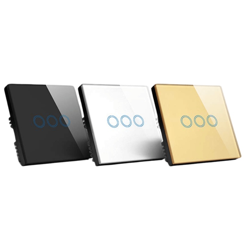 Smart Wi-Fi 3-Gang Light Switch  Voice & App Control | White, Black, Gold
